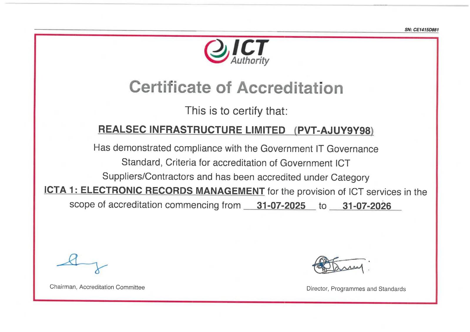 Electronic Records Management Certification